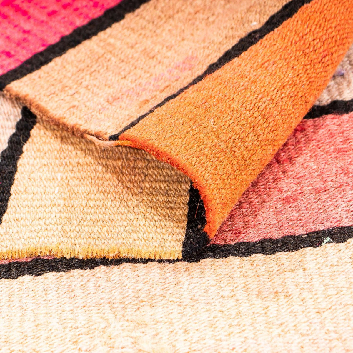 Tapis Kelim - Vieux carré  - 120 x 110 cm - multicolore