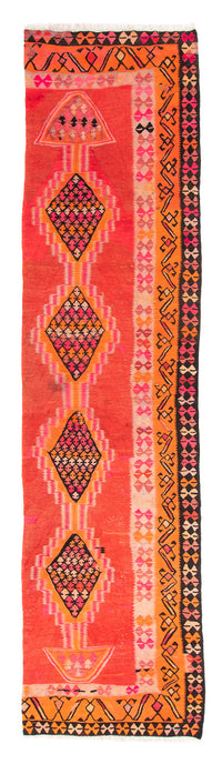Tapis de couloir Tapis Kelim - Vieux - 355 x 90 cm - multicolore