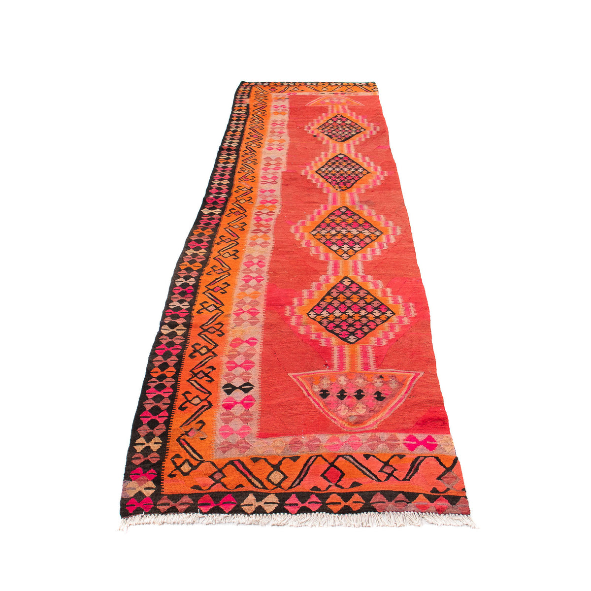 Tapis de couloir Tapis Kelim - Vieux - 355 x 90 cm - multicolore