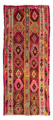 Tapis de couloir Tapis Kelim - Vieux - 280 x 112 cm - multicolore