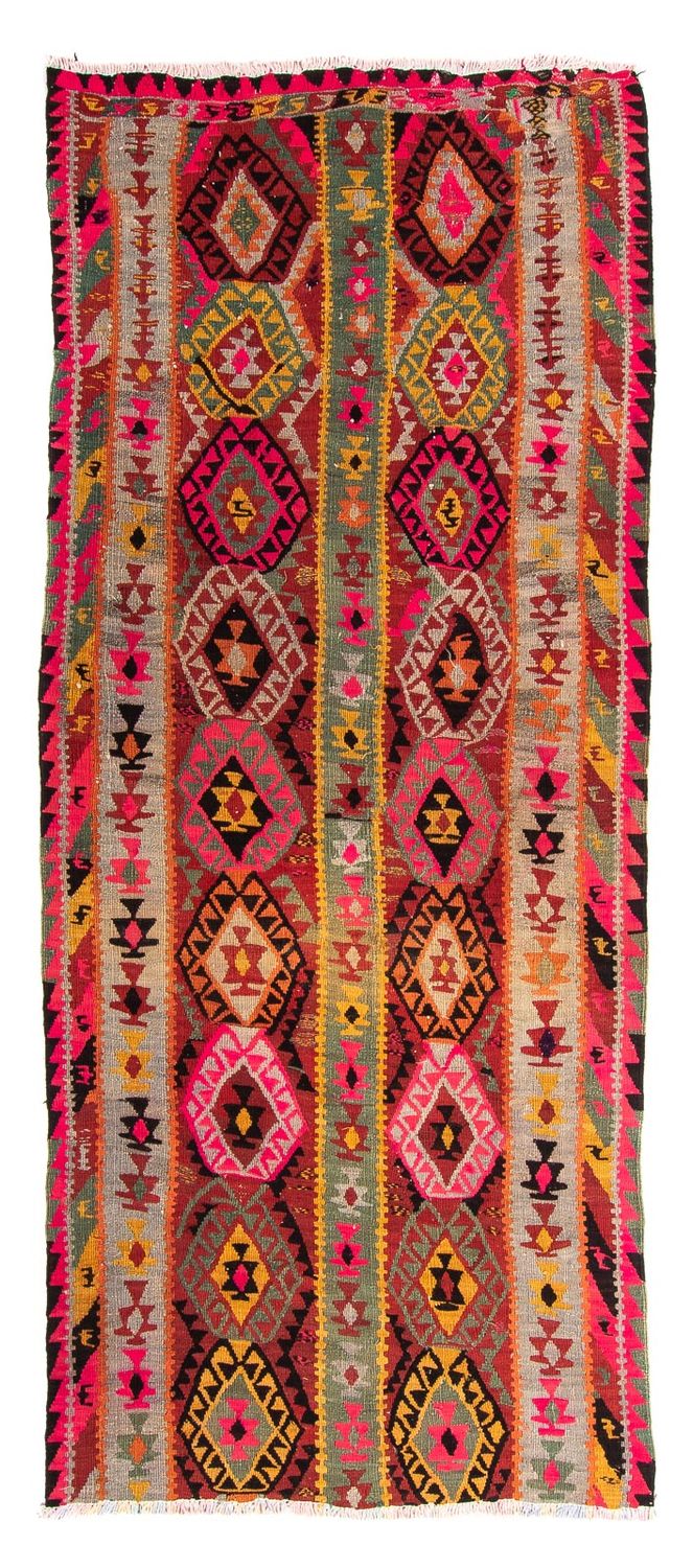 Tapis de couloir Tapis Kelim - Vieux - 280 x 112 cm - multicolore