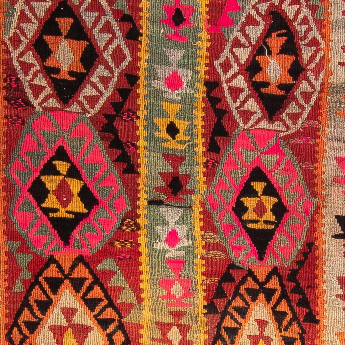 Tapis de couloir Tapis Kelim - Vieux - 280 x 112 cm - multicolore