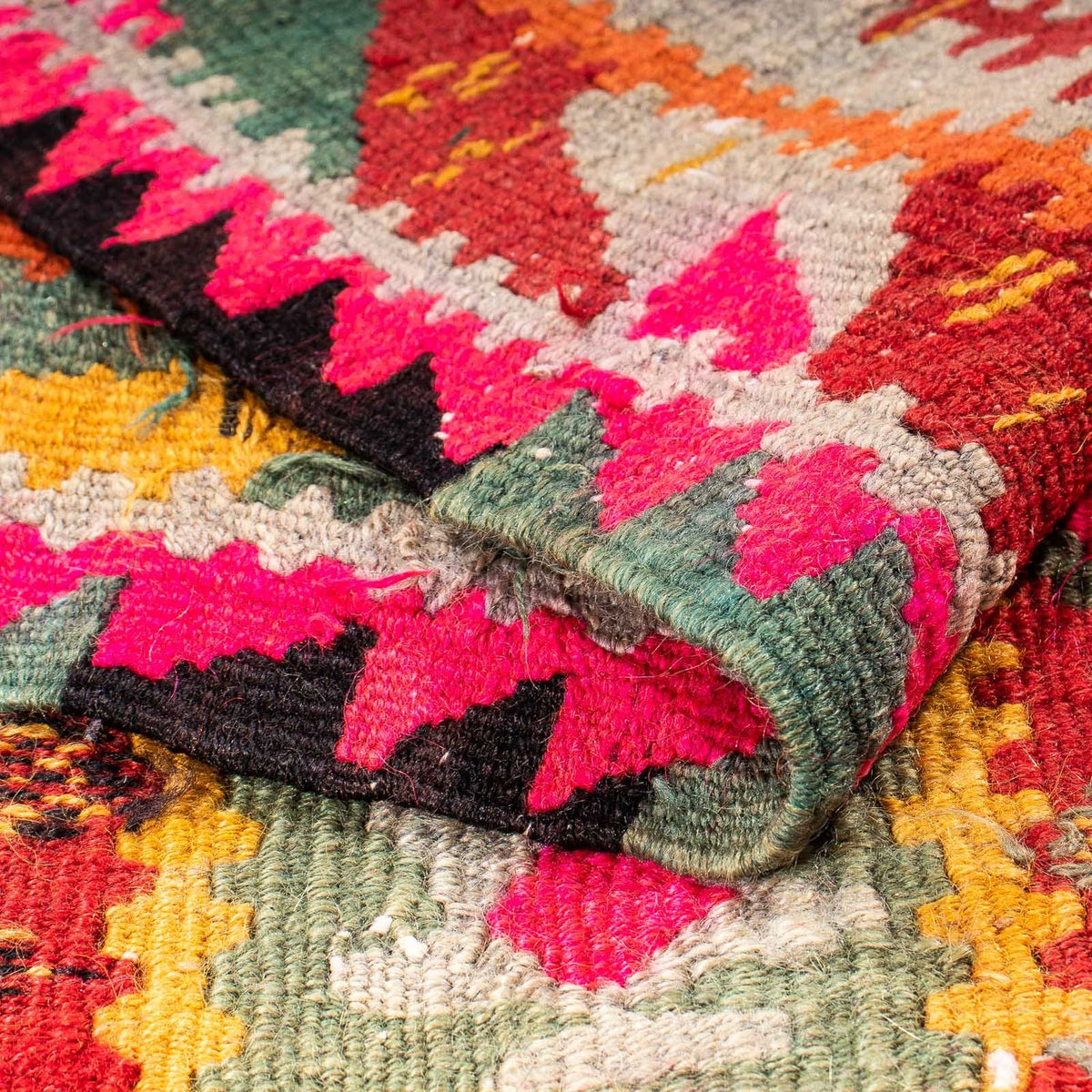 Tapis de couloir Tapis Kelim - Vieux - 280 x 112 cm - multicolore