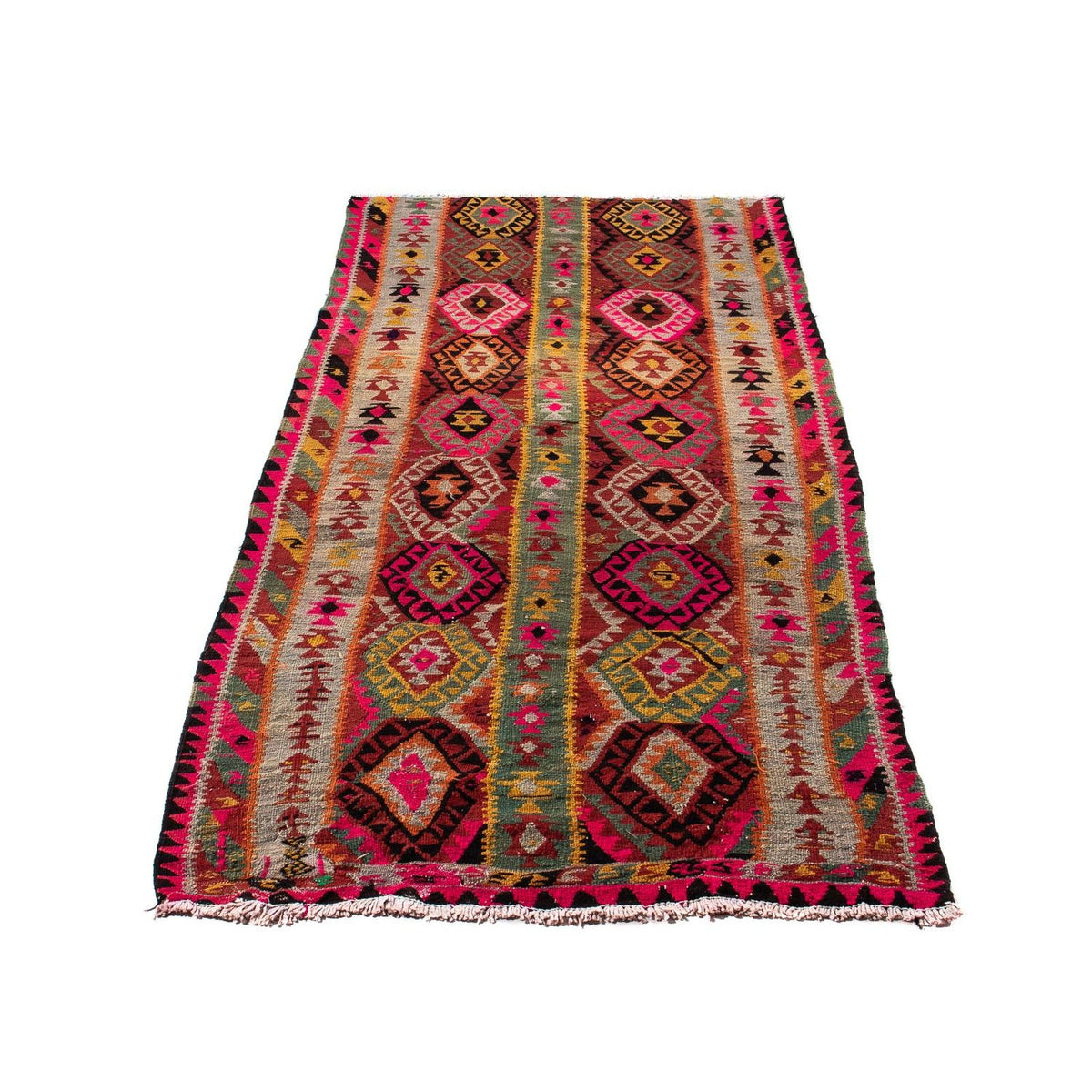Tapis de couloir Tapis Kelim - Vieux - 280 x 112 cm - multicolore