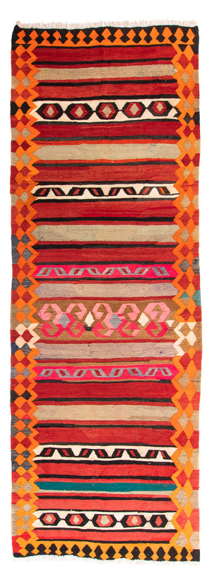 Tapis de couloir Tapis Kelim - Vieux - 370 x 130 cm - multicolore