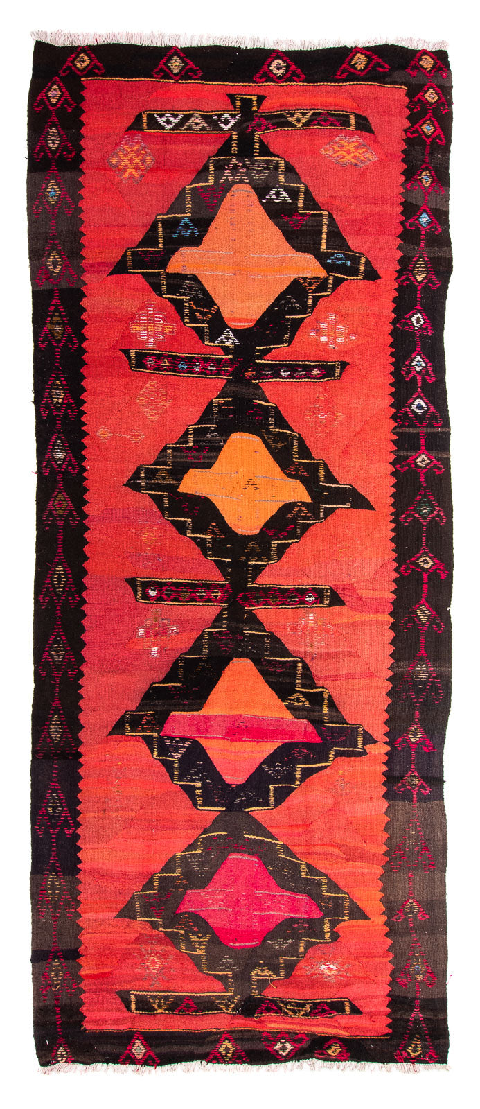 Tapis de couloir Tapis Kelim - Vieux - 365 x 150 cm - multicolore