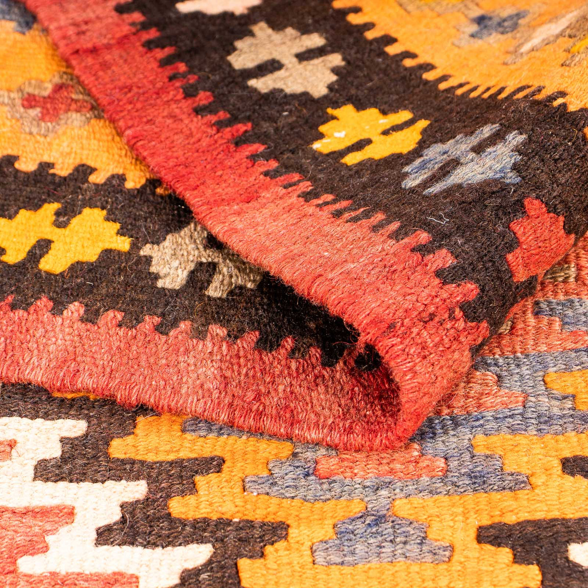 Tapis de couloir Tapis Kelim - Vieux - 310 x 127 cm - multicolore