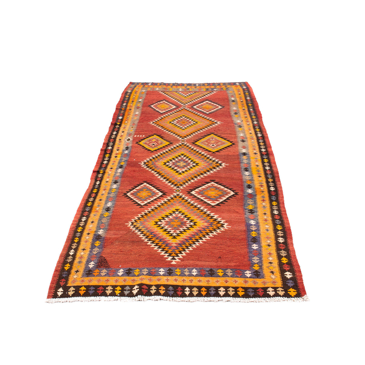 Tapis de couloir Tapis Kelim - Vieux - 310 x 127 cm - multicolore