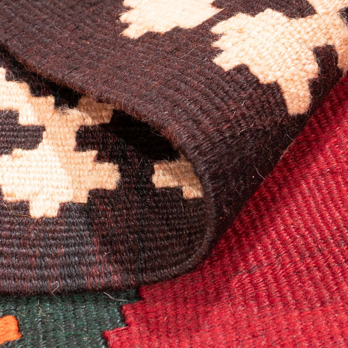 Tapis de couloir Tapis Kelim - Vieux - 440 x 124 cm - rouge foncé