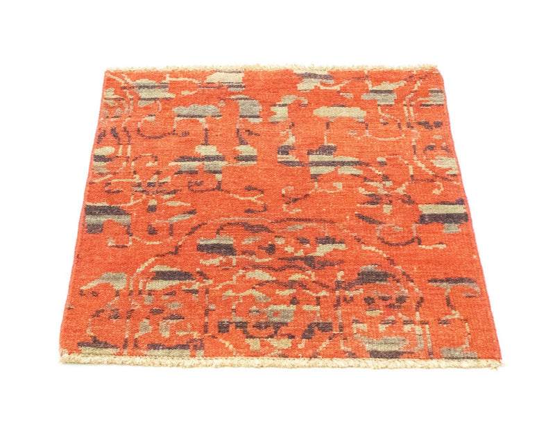 Tapis design carré  - 62 x 61 cm - orange