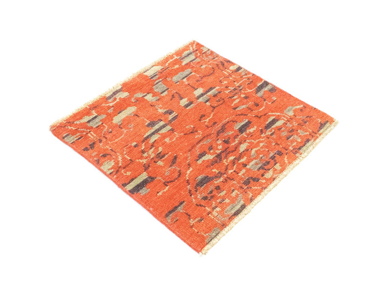 Tapis design carré  - 62 x 61 cm - orange