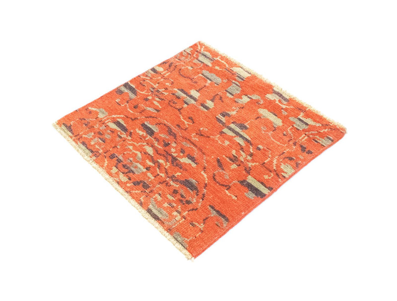 Tapis design carré  - 62 x 61 cm - orange