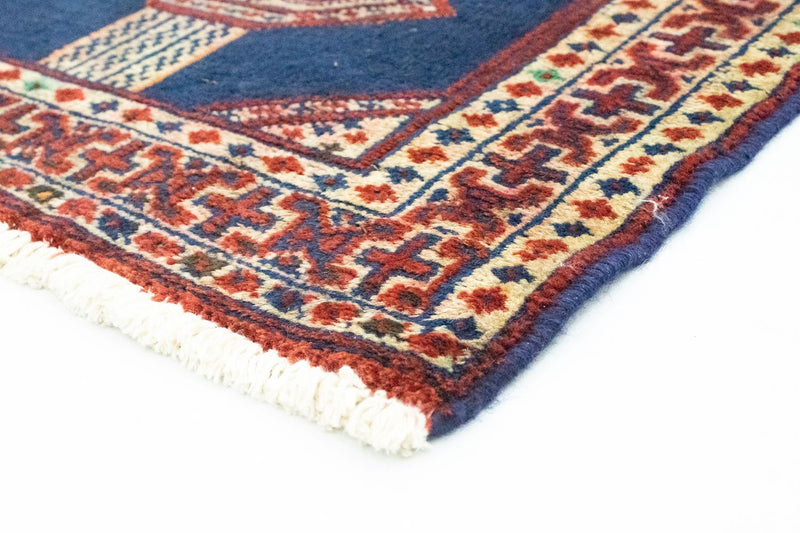 Tapis Turkaman - 83 x 63 cm - bleu