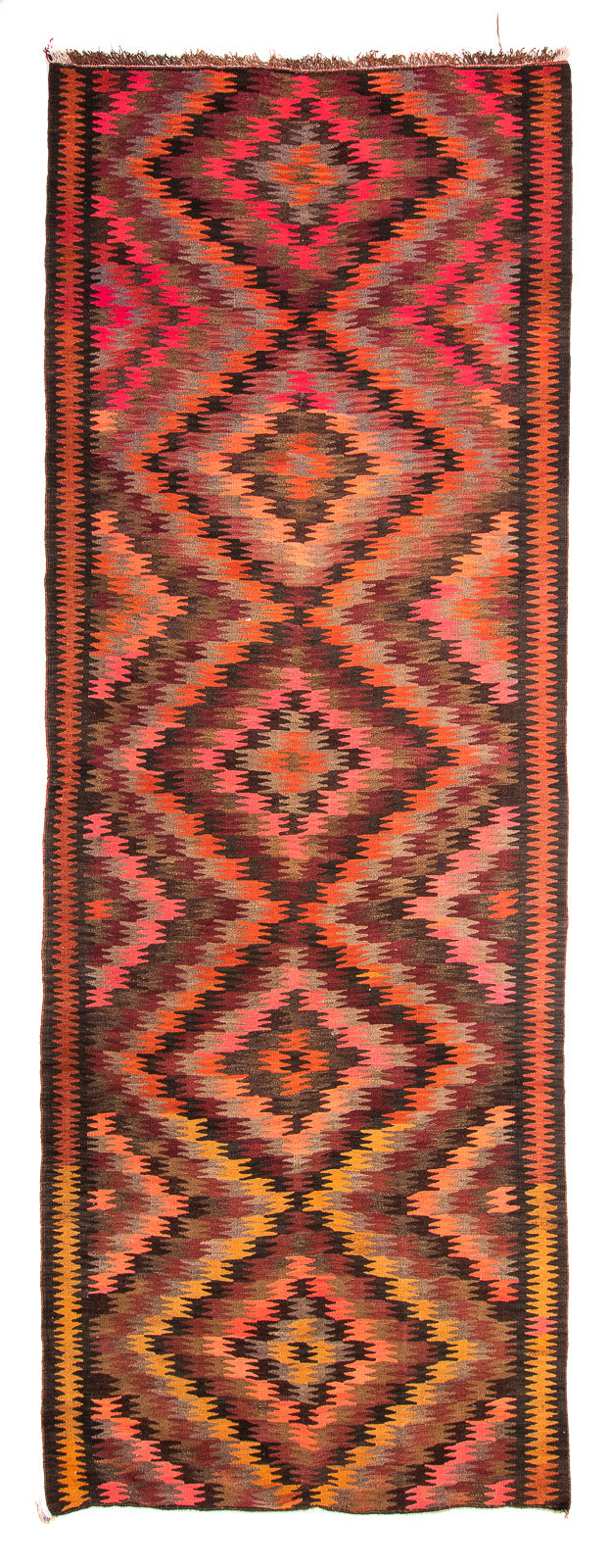 Tapis de couloir Tapis Kelim - Vieux - 380 x 150 cm - multicolore