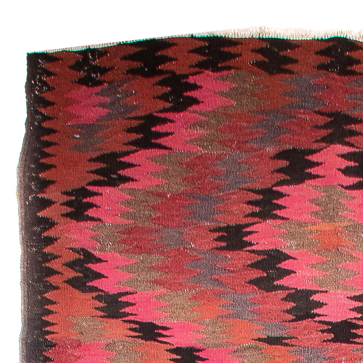 Tapis de couloir Tapis Kelim - Vieux - 420 x 130 cm - multicolore