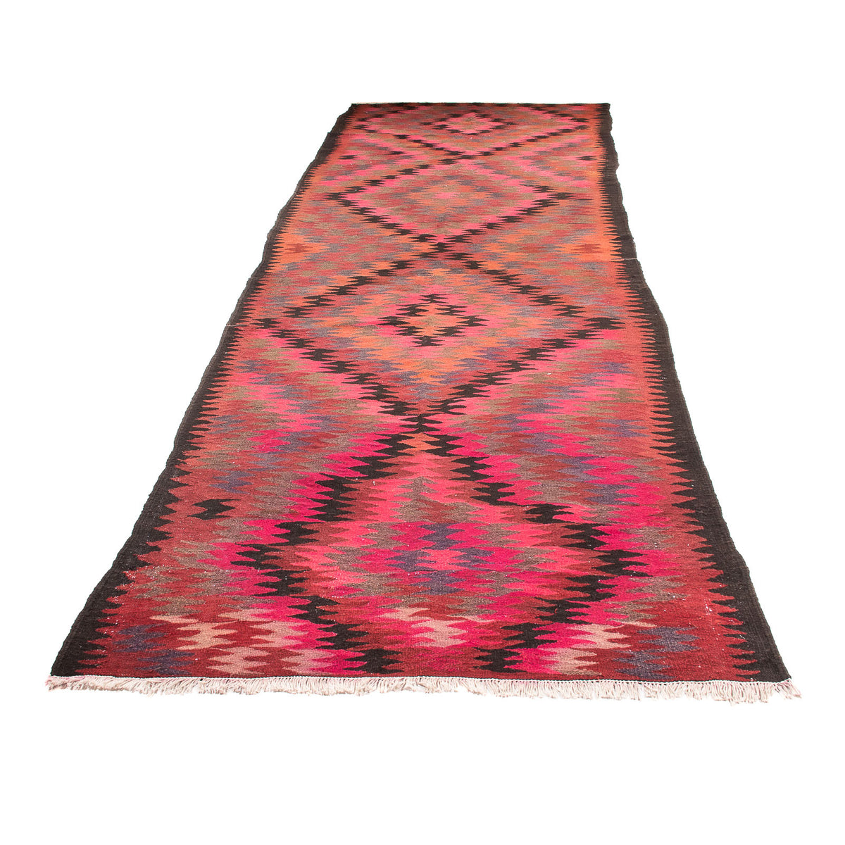 Tapis de couloir Tapis Kelim - Vieux - 420 x 130 cm - multicolore