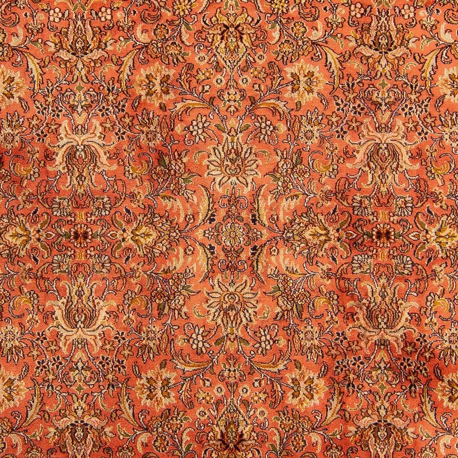 Tapis en soie - Soie du Cachemire - 276 x 187 cm - rouille