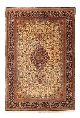 Tapis persan - Ghom - 210 x 145 cm - beige