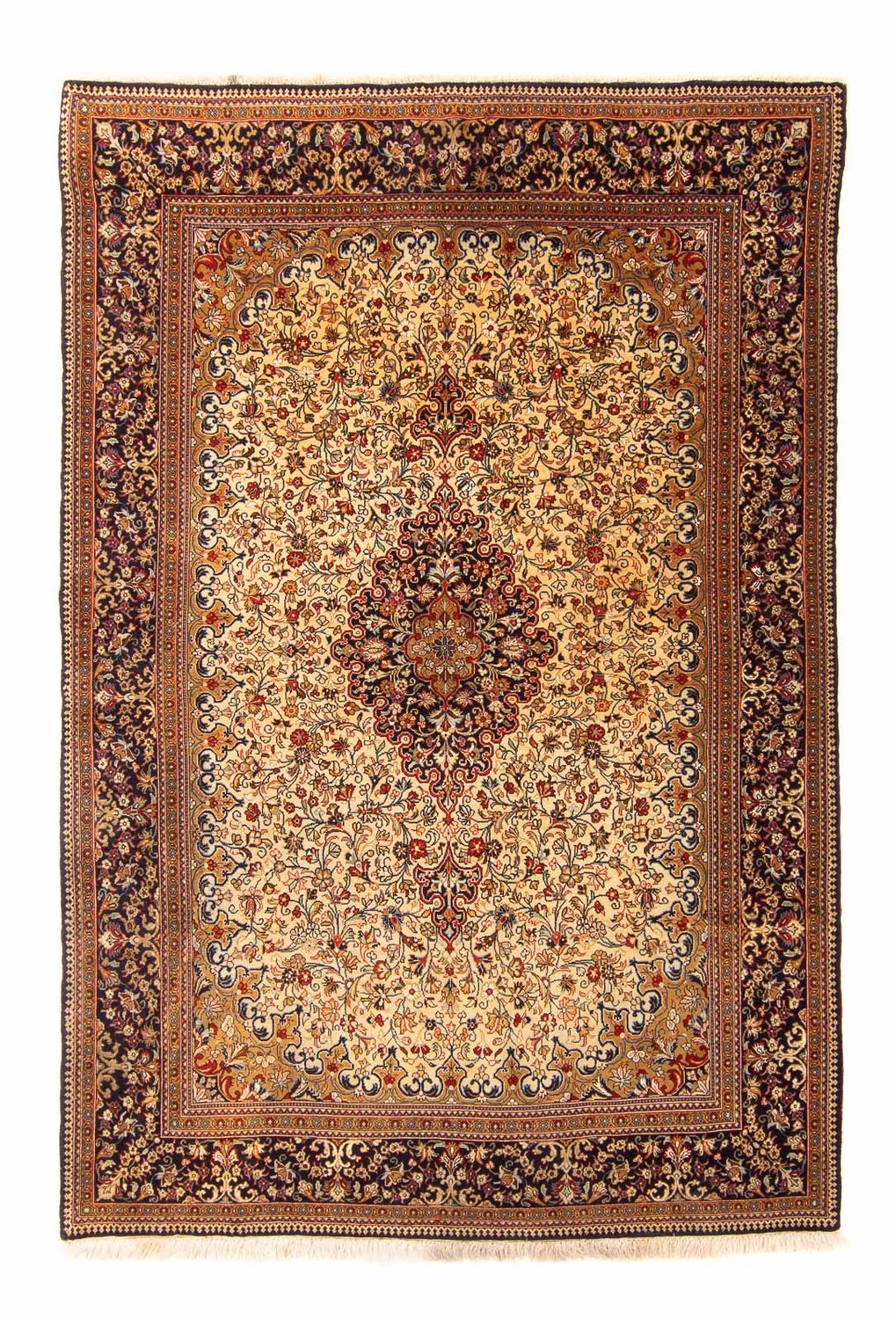 Tapis persan - Ghom - 210 x 145 cm - beige