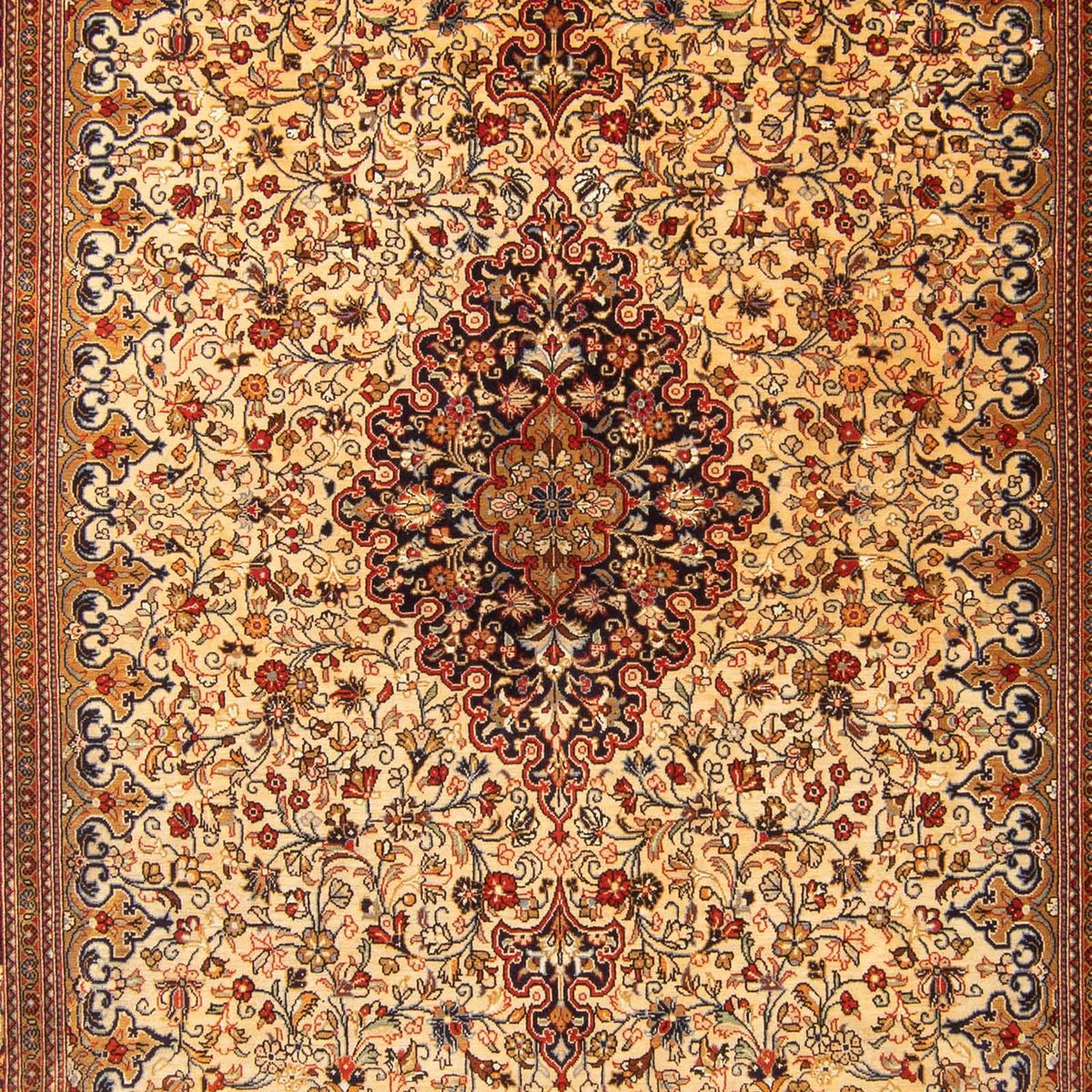 Tapis persan - Ghom - 210 x 145 cm - beige
