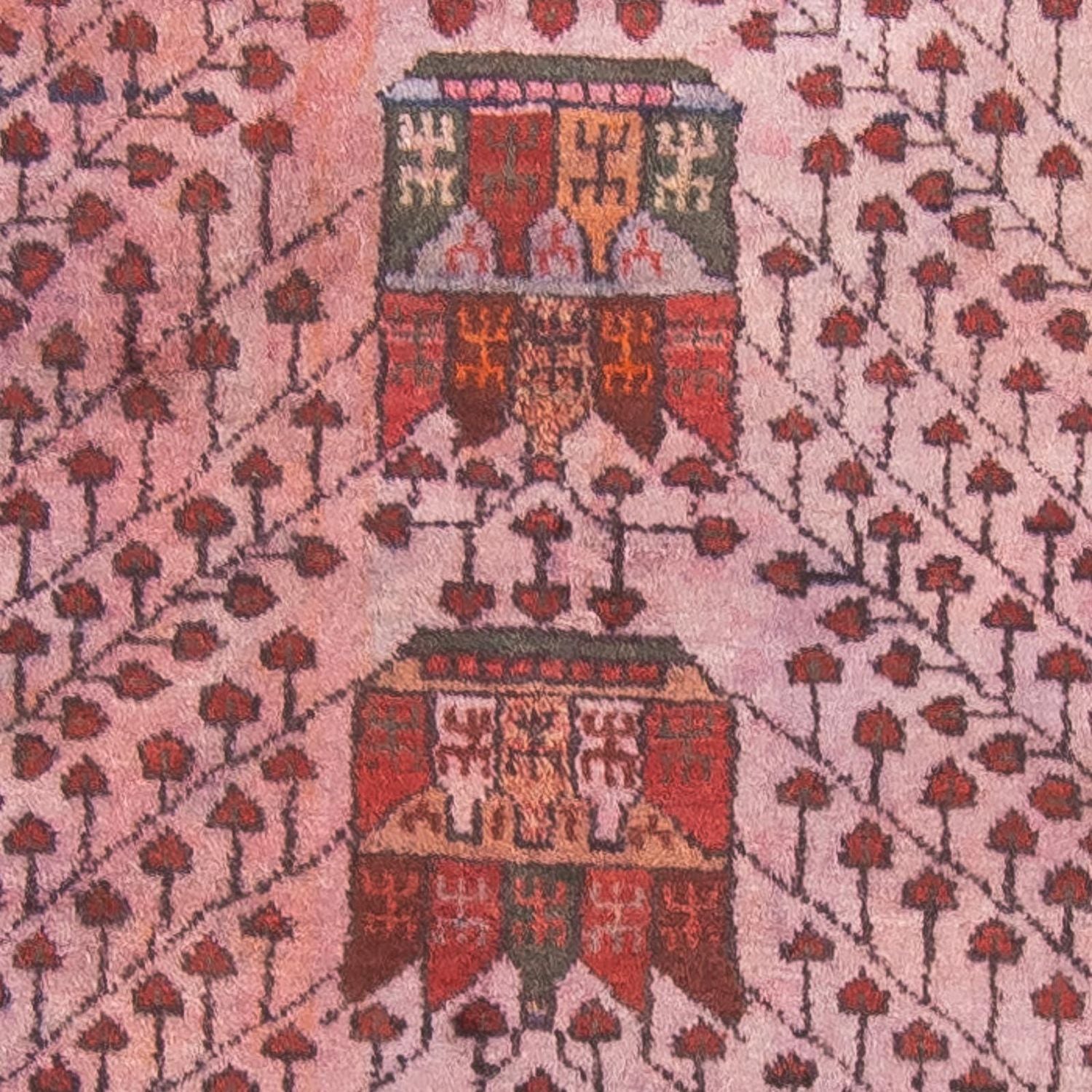 Tapis persan - Nomadic - 285 x 150 cm - rouge clair