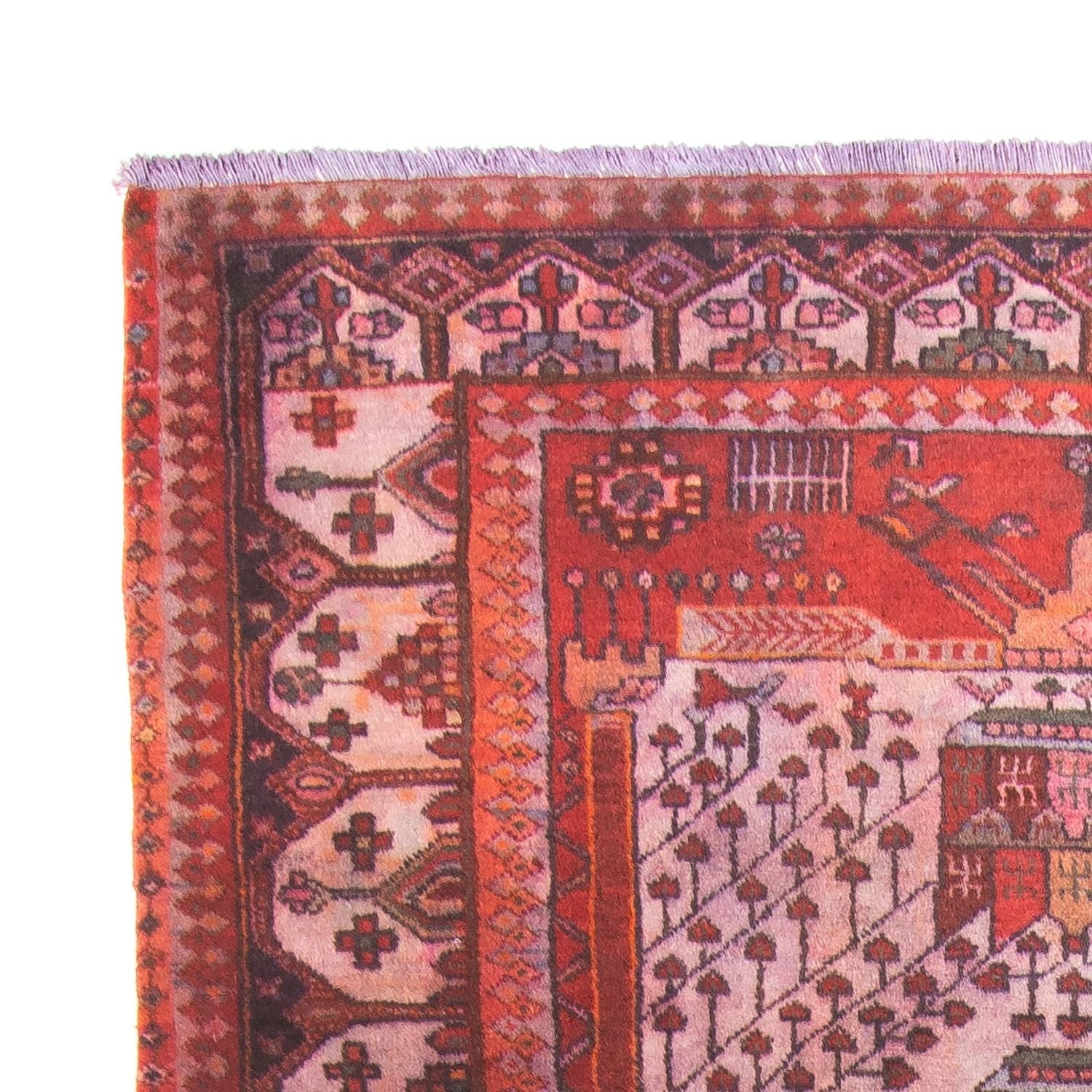 Tapis persan - Nomadic - 285 x 150 cm - rouge clair