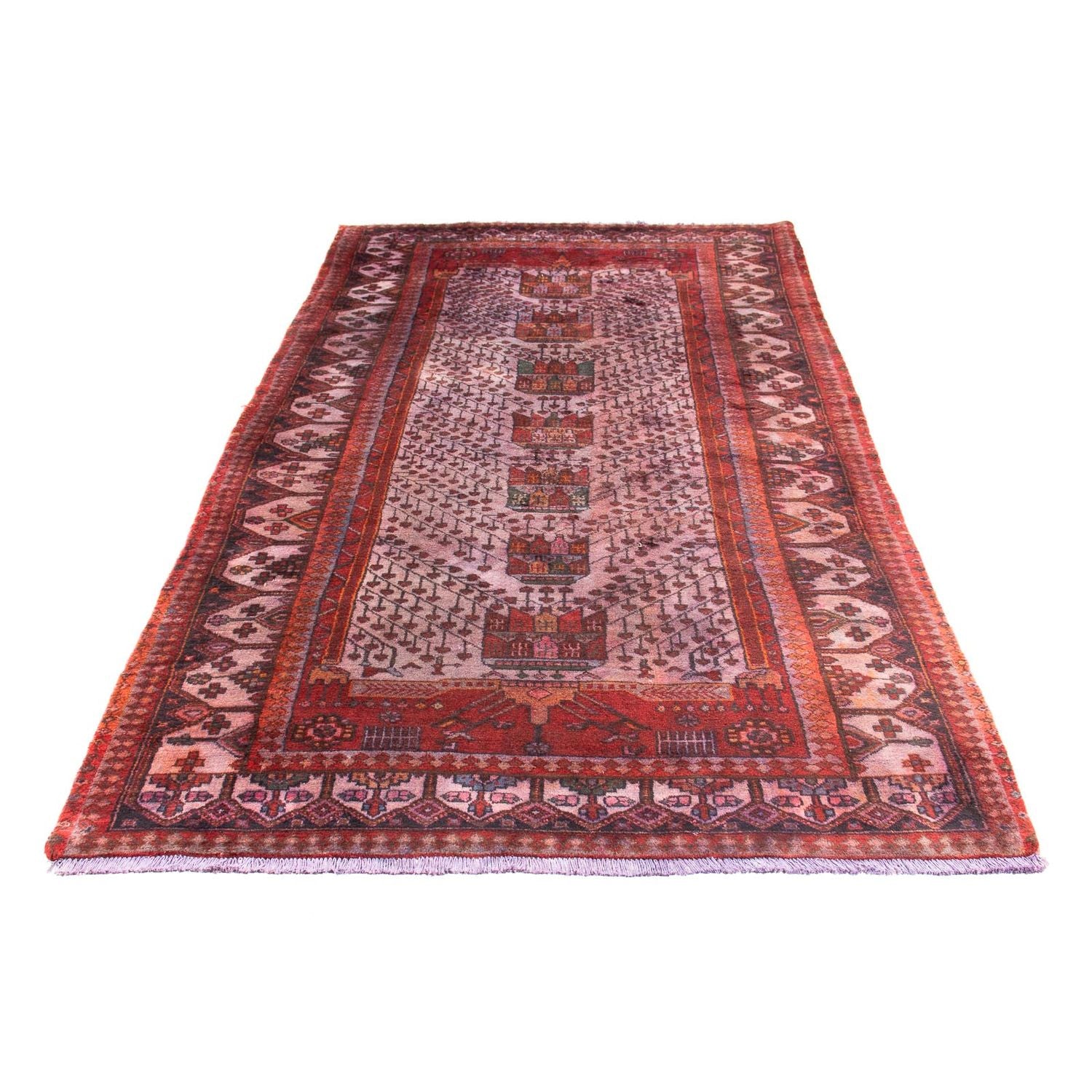 Tapis persan - Nomadic - 285 x 150 cm - rouge clair