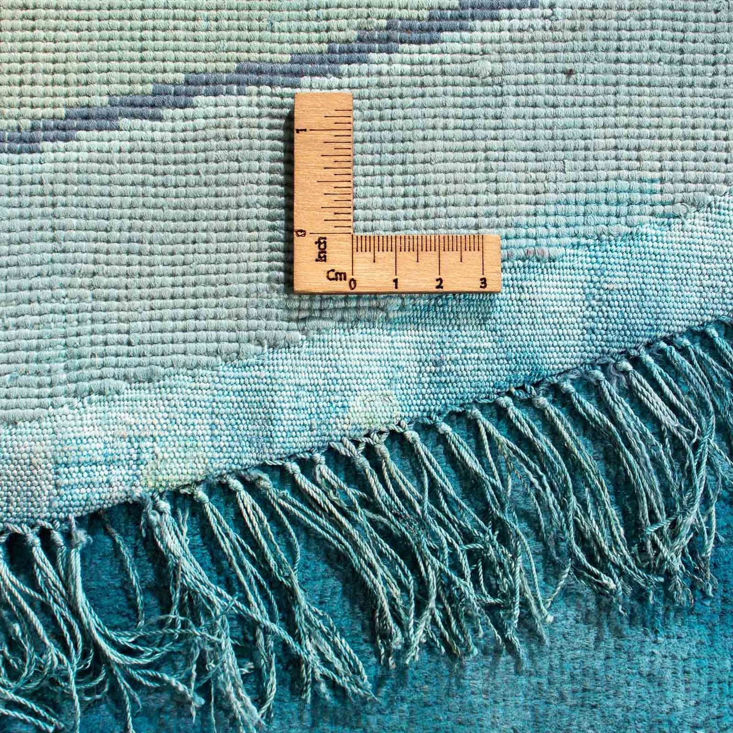 Tapis en soie - Soie chinoise ronde  - 187 x 187 cm - bleu clair