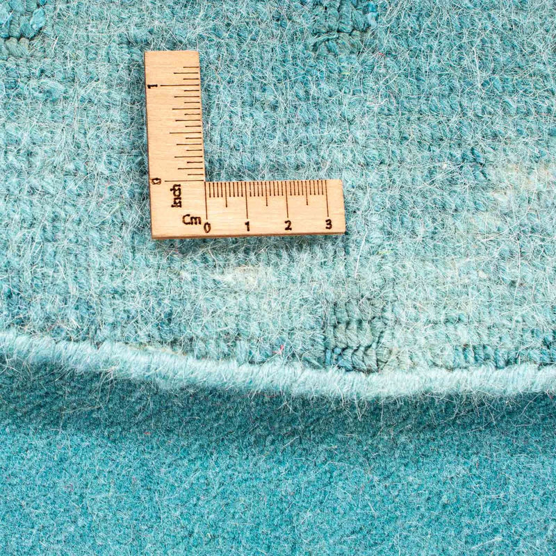 Tapis Népalais ronde  - 151 x 151 cm - bleu clair