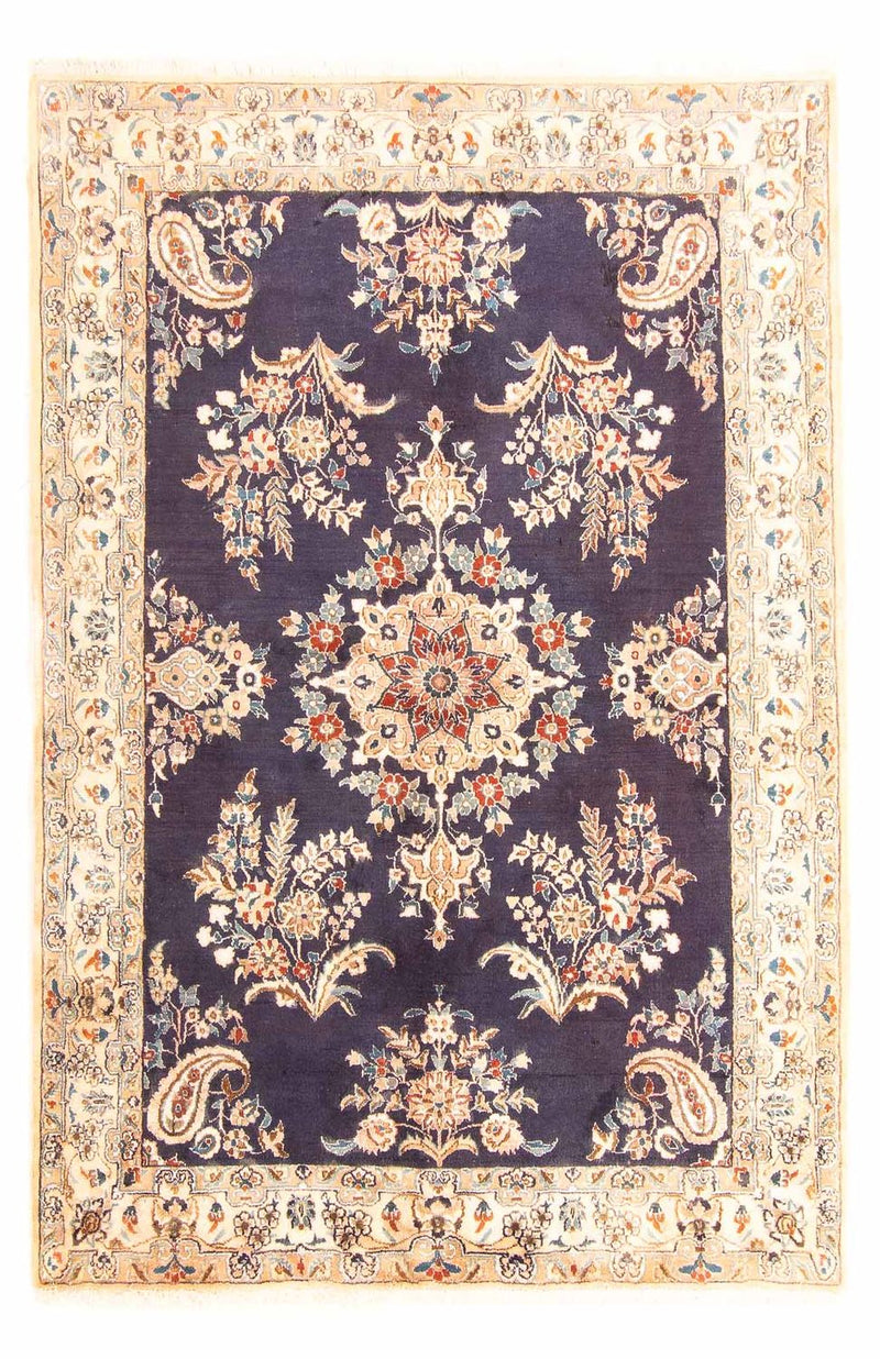 Tapis persan - Nain - Royal - 197 x 129 cm - bleu foncé