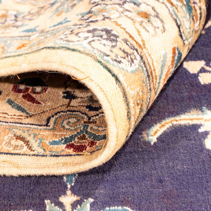 Tapis persan - Nain - Royal - 197 x 129 cm - bleu foncé