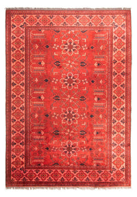 Tapis afghan - Hatschlu - 296 x 210 cm - rouge foncé
