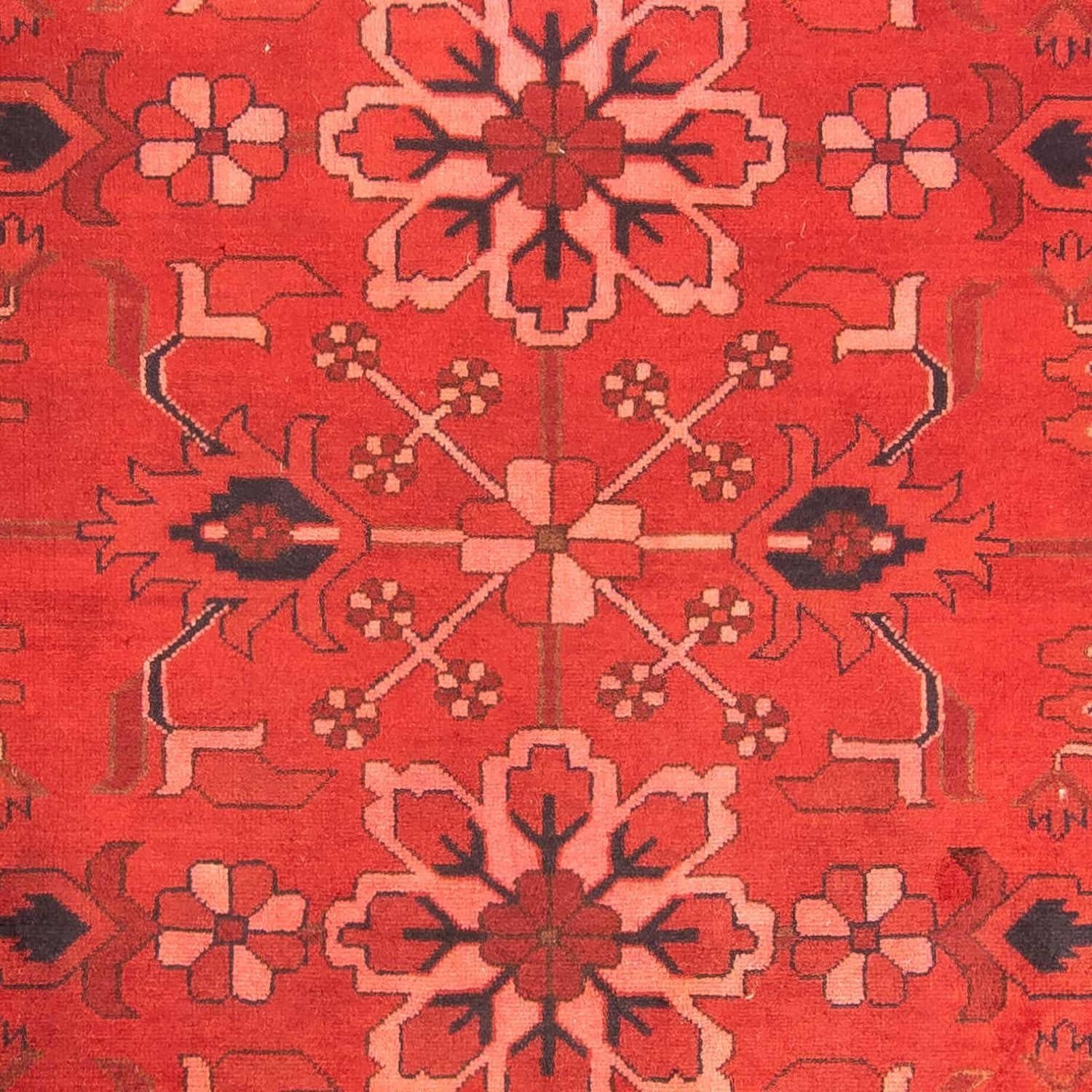 Tapis afghan - Hatschlu - 296 x 210 cm - rouge foncé