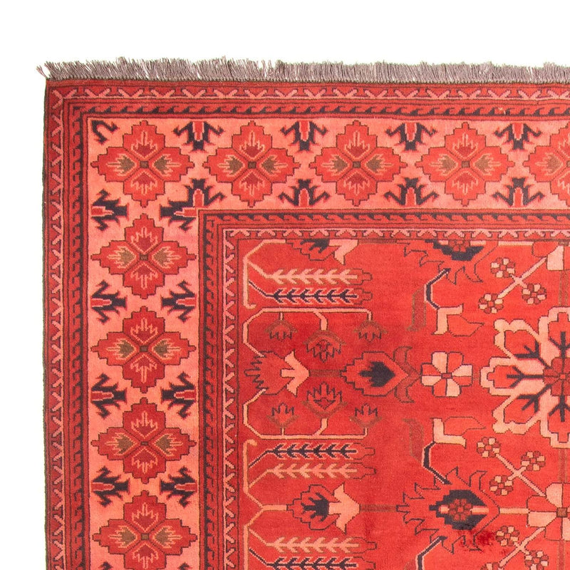 Tapis afghan - Hatschlu - 296 x 210 cm - rouge foncé