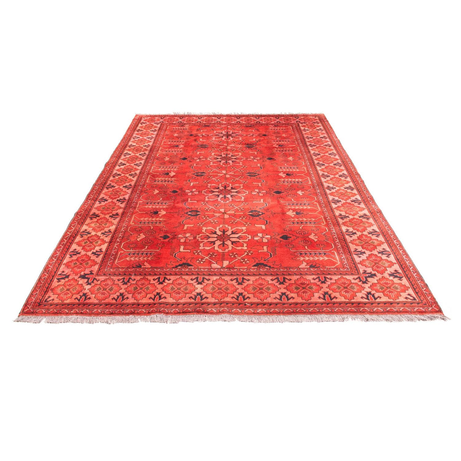 Tapis afghan - Hatschlu - 296 x 210 cm - rouge foncé