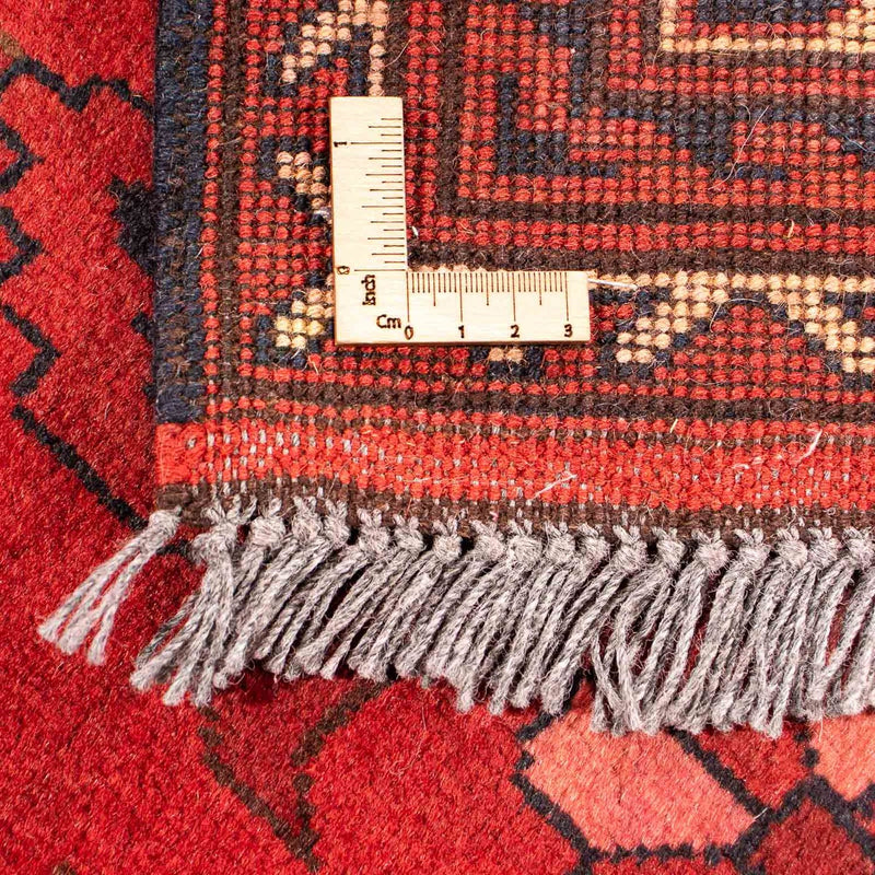 Tapis afghan - Hatschlu - 296 x 210 cm - rouge foncé