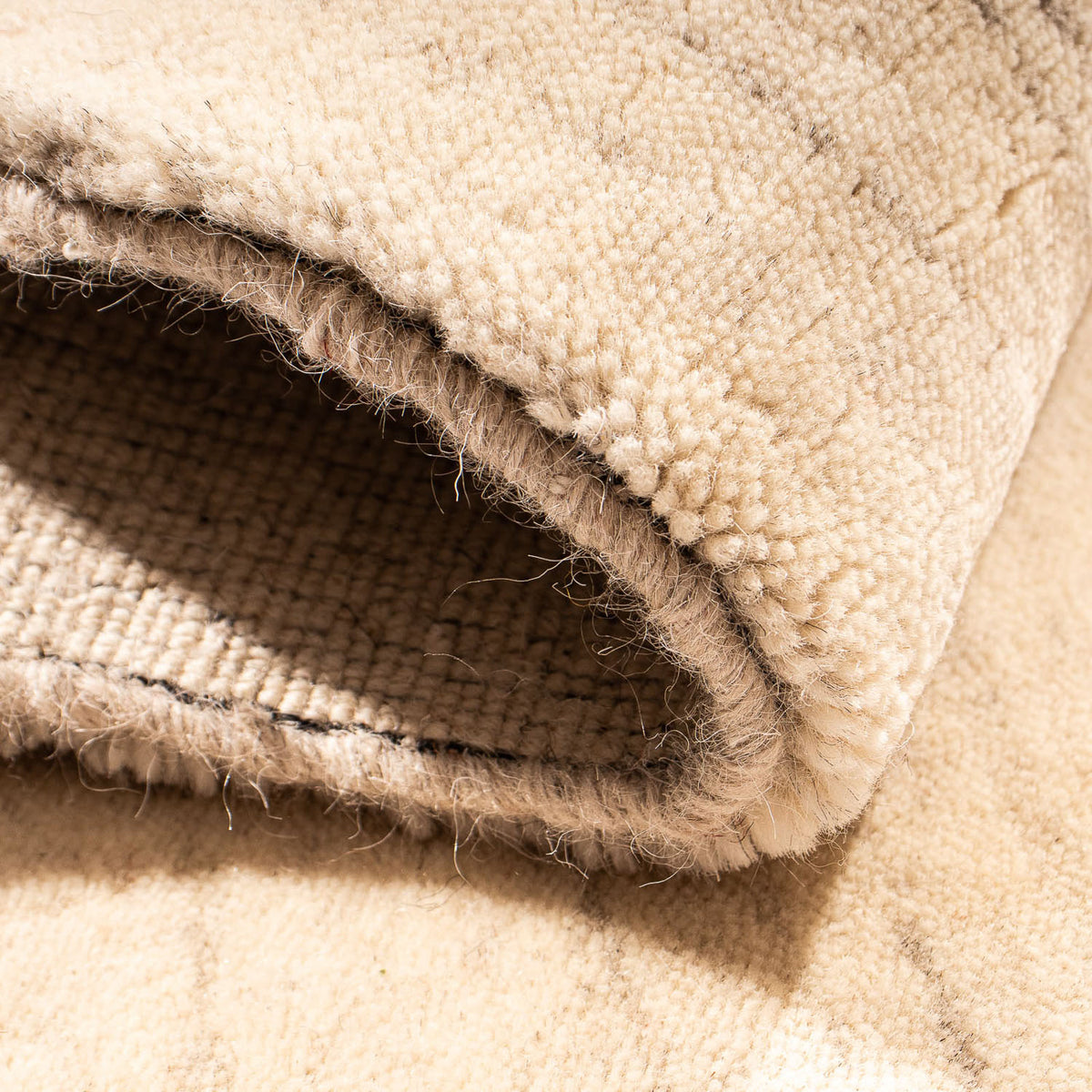 Tapis Gabbeh - Softy carré  - 74 x 69 cm - beige