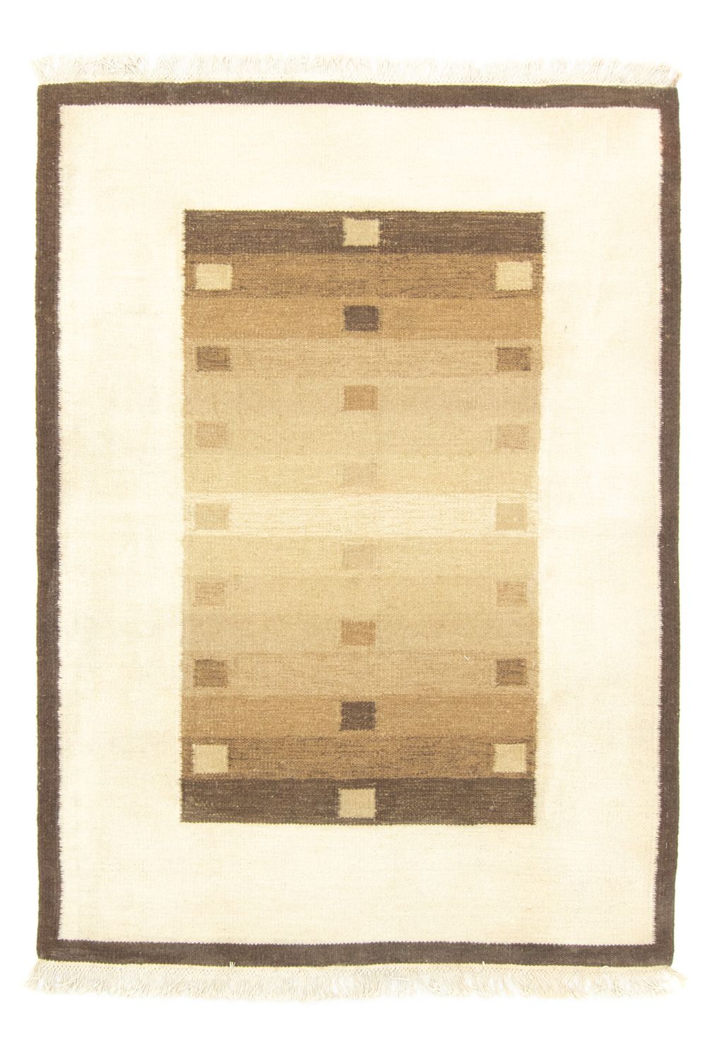 Tapis Kelim - Tendance - 195 x 140 cm - marron