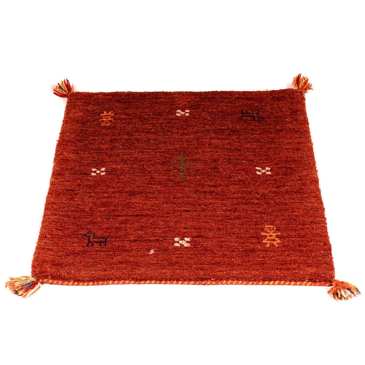 Tapis Gabbeh - Indus - 90 x 60 cm - rouge foncé