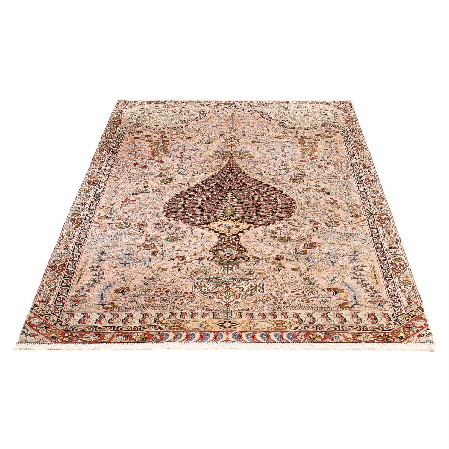 Tapis de couloir Tapis en soie - Soie chinoise - 200 x 104 cm - saumon