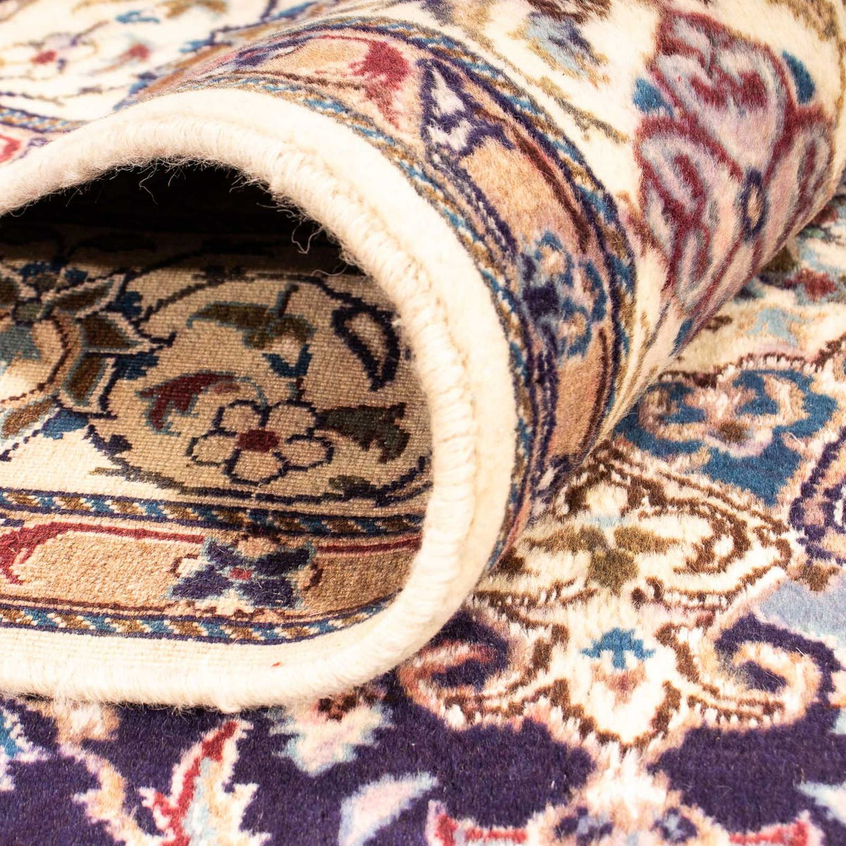 Tapis persan - Nain - Royal - 292 x 197 cm - bleu foncé