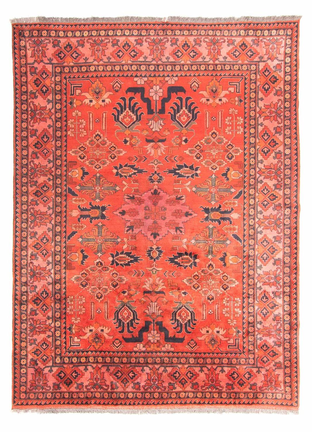 Tapis afghan - Hatschlu - 280 x 200 cm - rouge clair