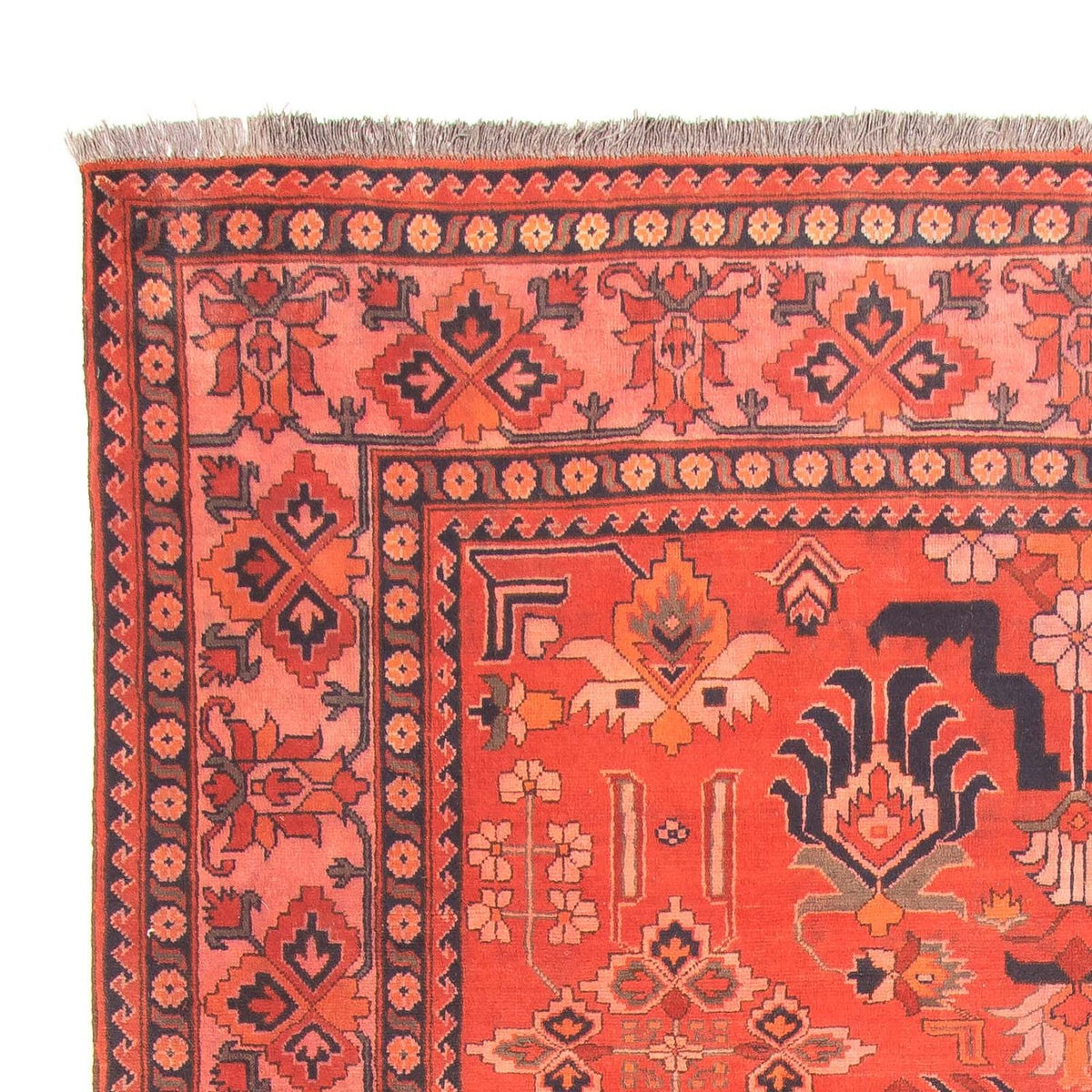 Tapis afghan - Hatschlu - 280 x 200 cm - rouge clair