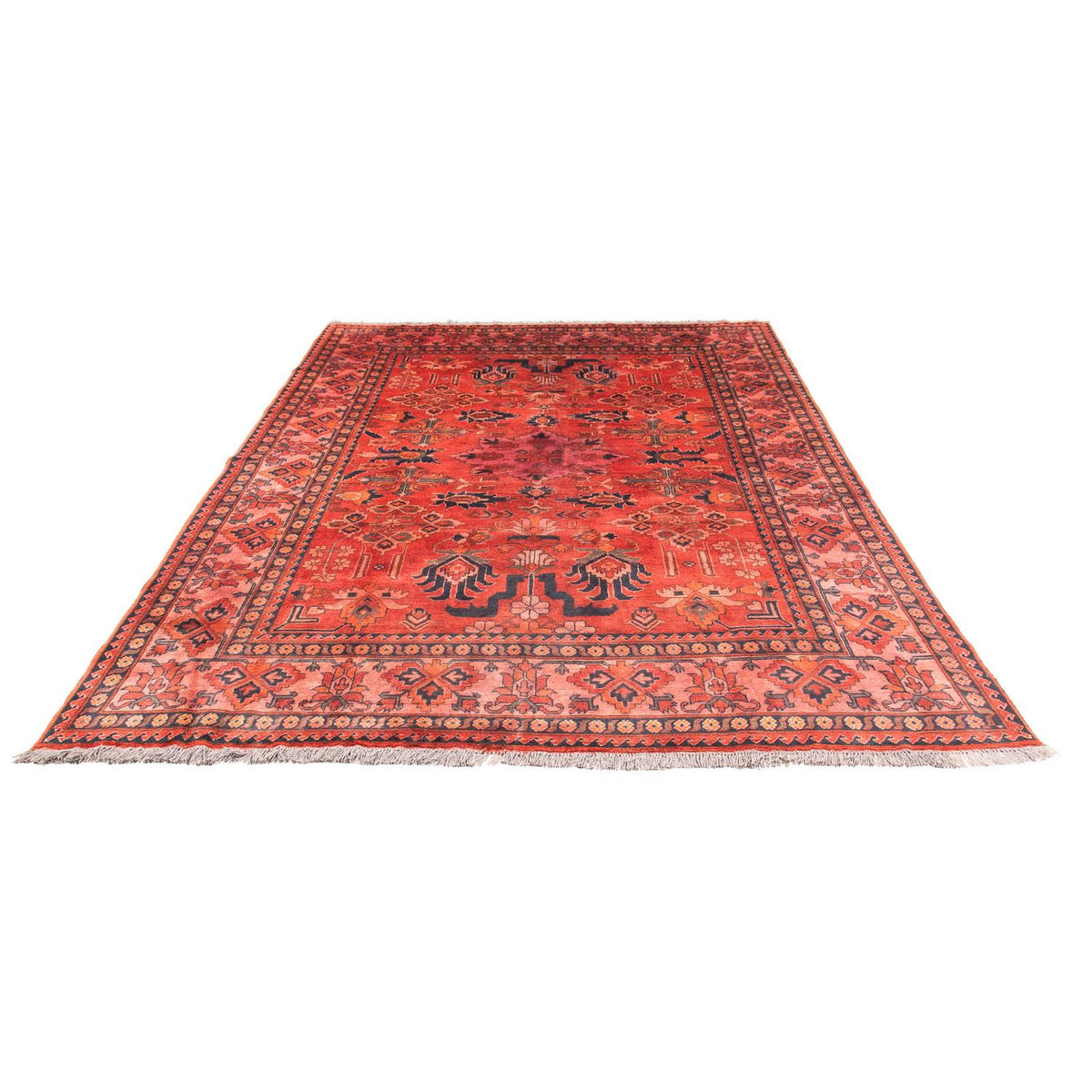 Tapis afghan - Hatschlu - 280 x 200 cm - rouge clair