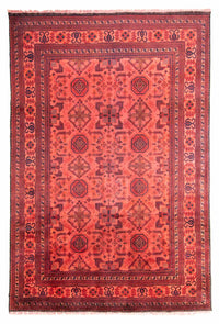 Tapis afghan - Hatschlu - 290 x 200 cm - rouge