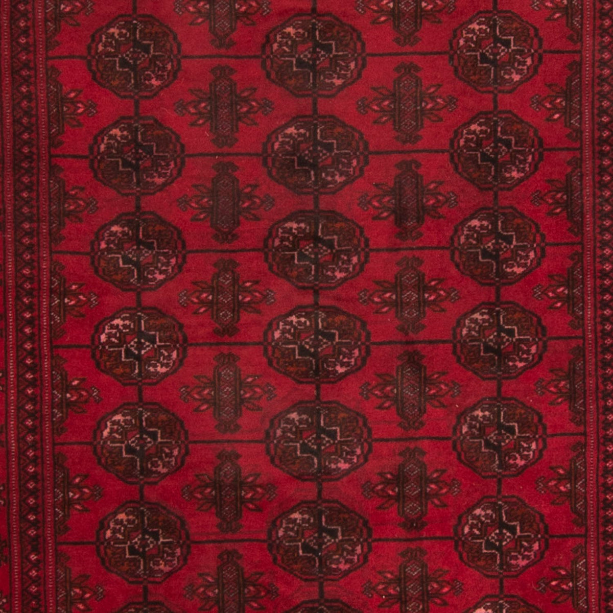 Tapis de couloir Tapis afghan - Boukhara - 280 x 106 cm - rouge foncé
