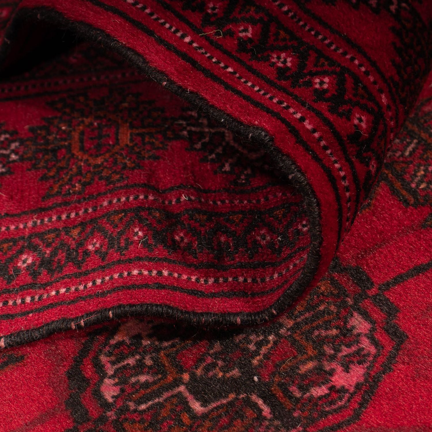 Tapis de couloir Tapis afghan - Boukhara - 280 x 106 cm - rouge foncé