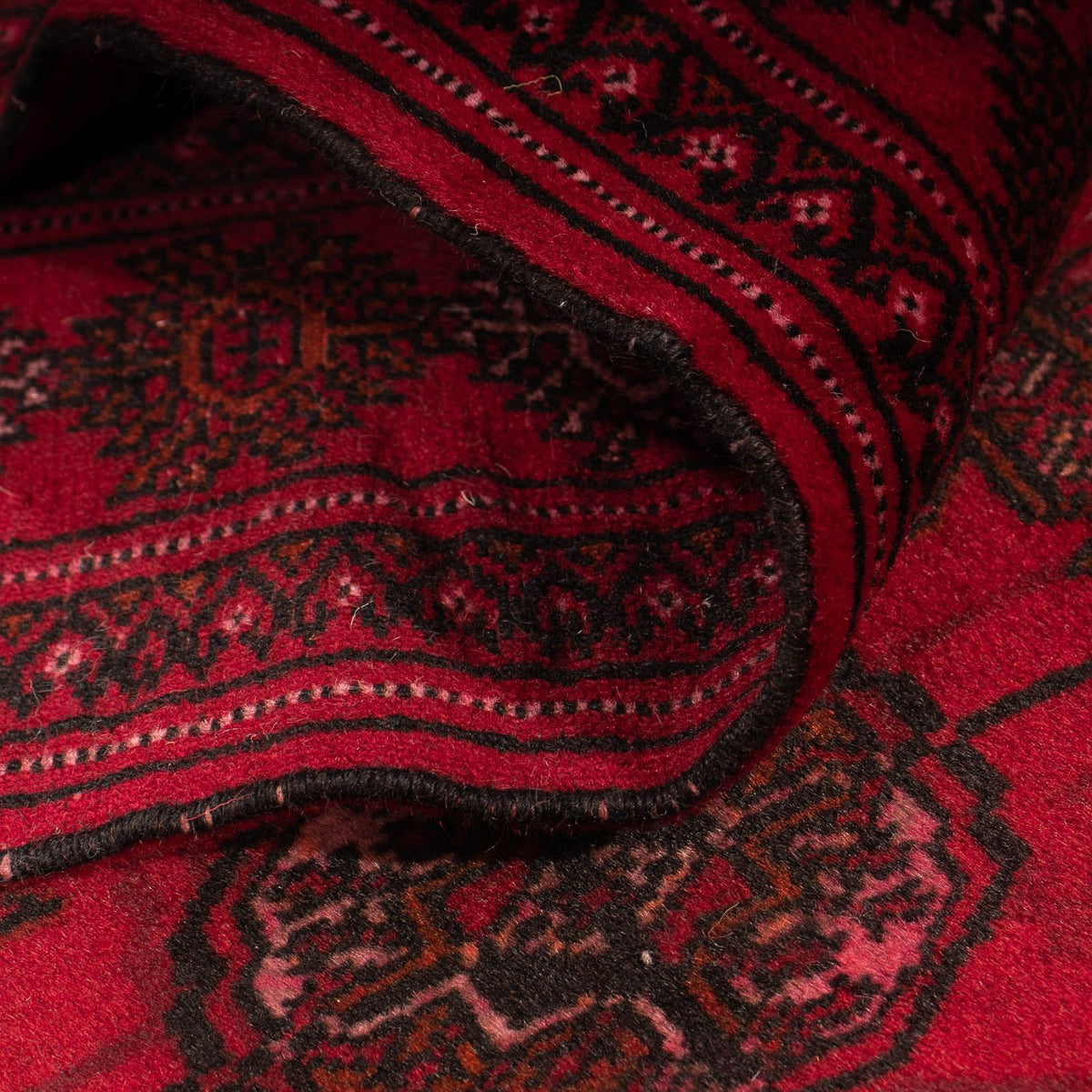 Tapis de couloir Tapis afghan - Boukhara - 280 x 106 cm - rouge foncé