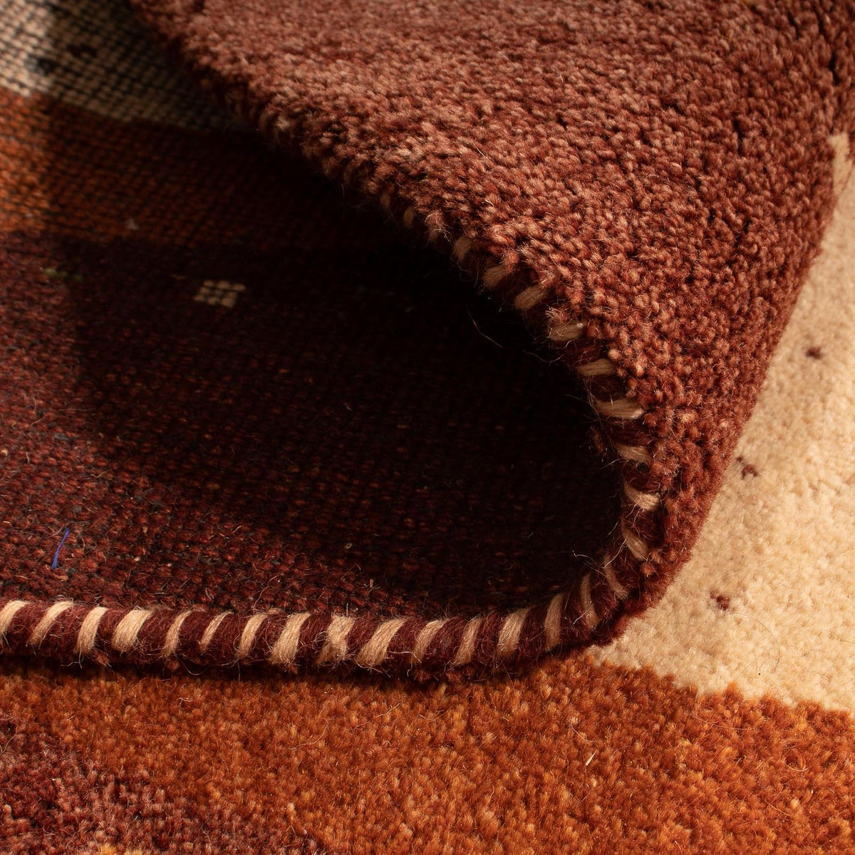 Tapis Gabbeh - Indus ronde  - 200 x 200 cm - beige