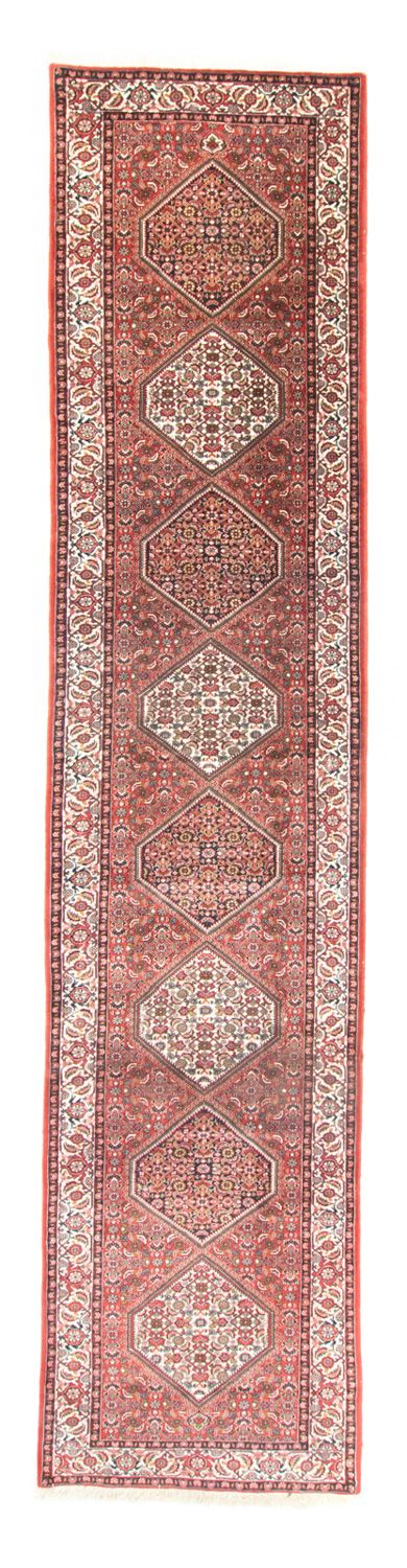 Tapis de couloir Tapis persan - Bidjar - 393 x 82 cm - rouge